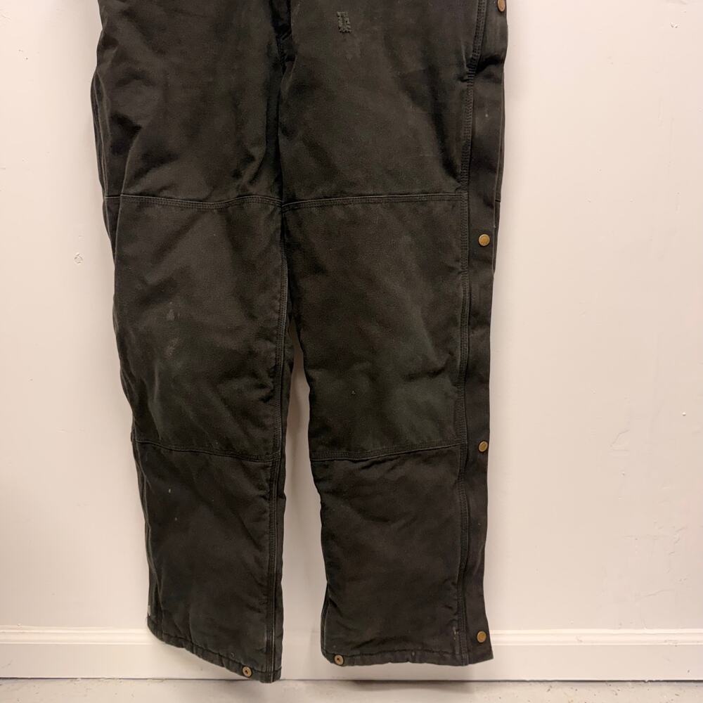 Cabela's Outdoor Men's Canvas Overalls SZ LARGE TALL Insulated Lined Work Bib - Picture 5 of 13